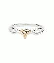 J40912 Infinity Celtic Knot Ring with Gold Accents Gaelsong