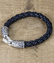 Braided Leather Bracelet Black Color 4 Gaelsong