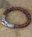 Braided Leather Bracelet Brown Color 2 Gaelsong