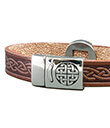 Leather Bracelet, Round Medallion Close Up Gaelsong