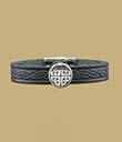 Black Celtic Knot Leather Cuff view 1