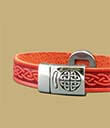 Eternal Knot Leather Magnetic Cuff in Red view 2