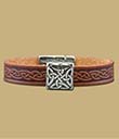 Brown Celtic Knot Leather Cuff Square view 1