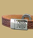 Brown Celtic Knot Leather Cuff Square view 2