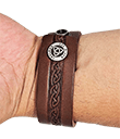Men's Brown Leather Cuff Made in Ireland view 2