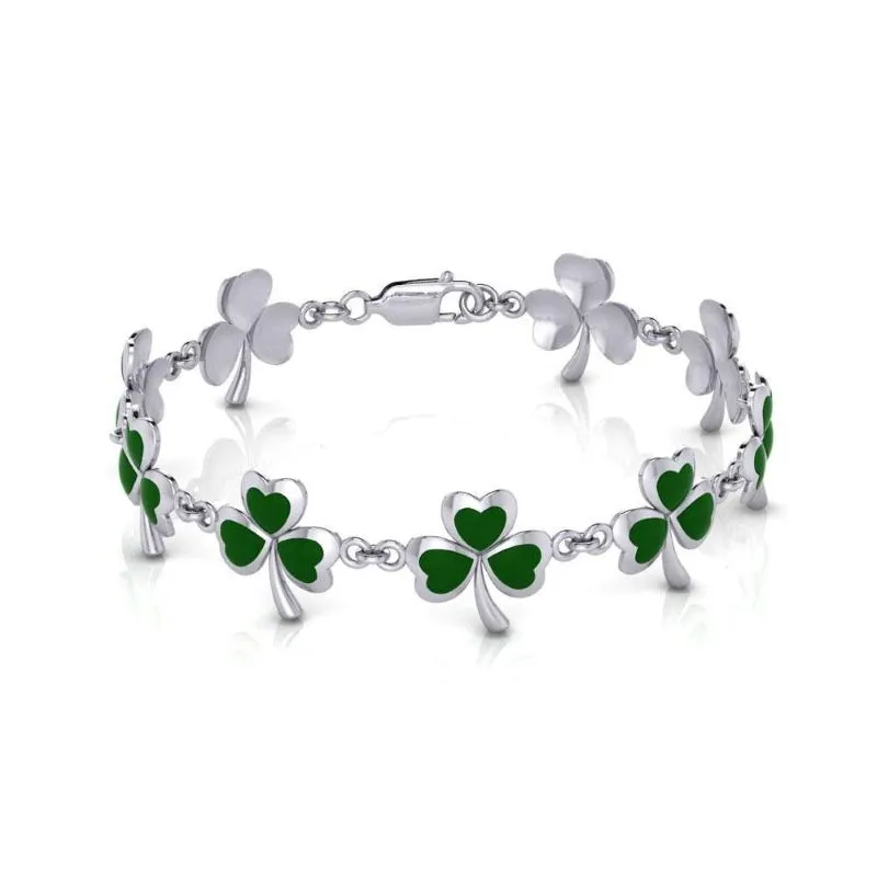 Irish Shamrock Link Bracelet