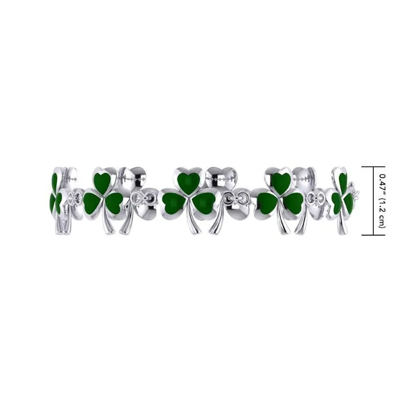 J52190 SIrish Shamrock Link Bracelet Measure Gaelsong