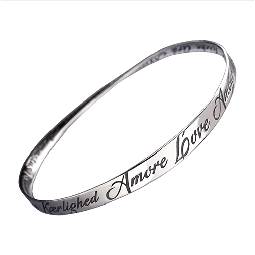 Touching Inscribed Love Bracelet in 28 Languages