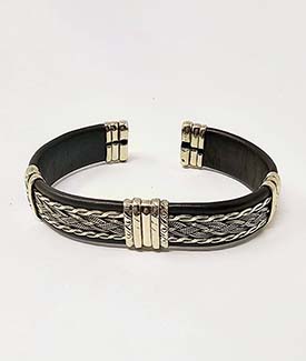 Silver Celtic Weave Leather Bracelet