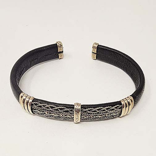 Enid Celtic Knot Leather Bracelet Cuff