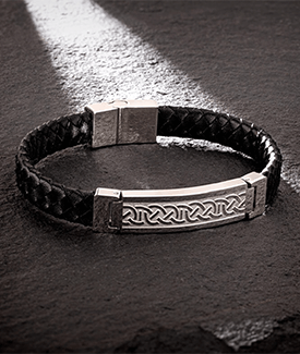 Men's Celtic Knotwork Leather Bracelet