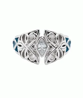 Enameled Celtic Butterfly Ring