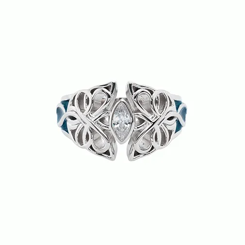 Enameled Celtic Butterfly Ring 