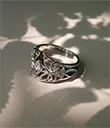 J52207 Rhodium Sterling Silver Celtic Enameled Ring Butterfly Gaelsong