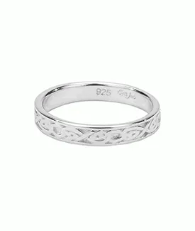 Silver Entwined Love Knot Band Ring
