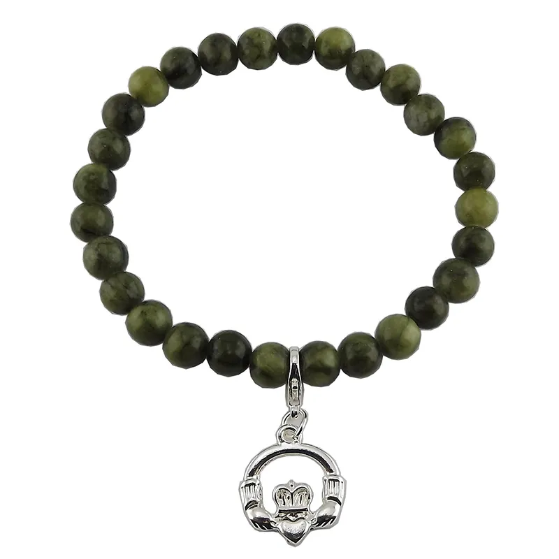 J52217CLADDAGH Genuine Connemara Marble Celtic Bracelets Gaelsong