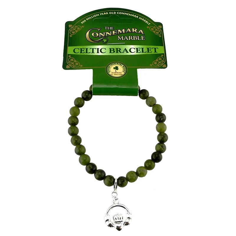J52217CLADDAGH Genuine Connemara Marble Celtic Bracelets Studio Gaelsong
