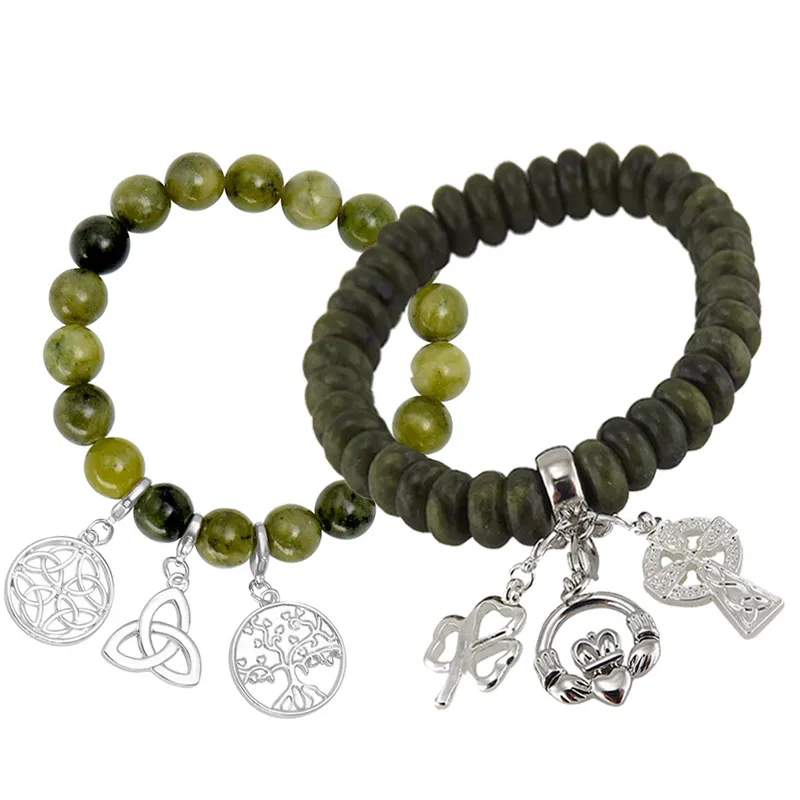 Connemara Marble Celtic Charm Bracelets