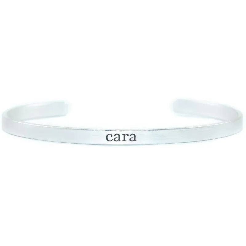 Silver-Tone Engraved Irish Word Bangle - Friend