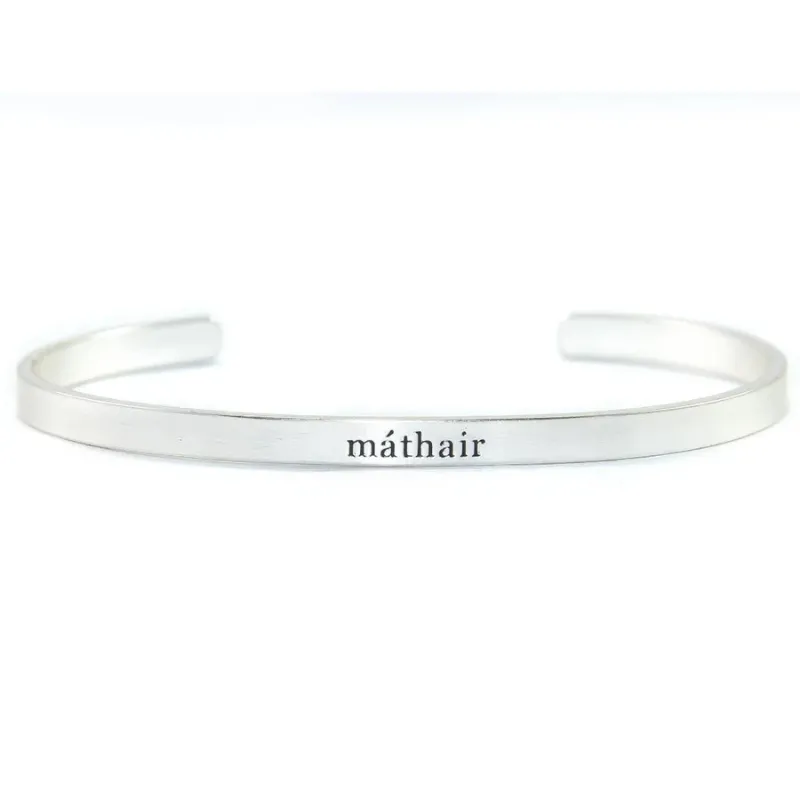 Silver-Tone Engraved Irish Word Bangle - Mother