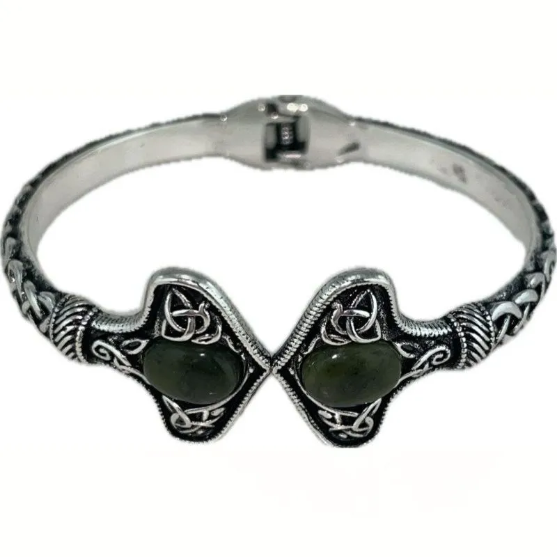 Silver Plated Celtic Knotwork Bangle with Marbles