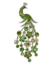 Green Crystal Peacock Pin