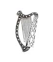 Marcasite Ireland Harp Brooch
