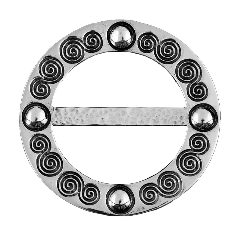 Large Celtic Spiral Scarf Ring in Pewter