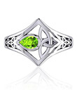 Peridot and Knot Ring on White Background 3 Gaelsong