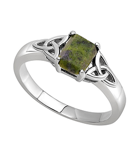 Connemara Marble Trinity Knot Ring 