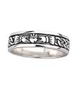 Ladies Oxidised Claddagh Band