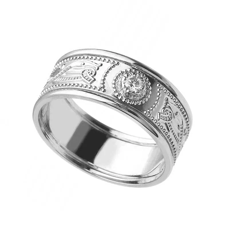 10K Gold Diamond Celtic Warrior Wedding Band