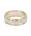 Two-Tone Eternal Knot Ring of Sterling Silver and Gold Gaelsong