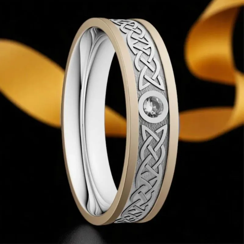J74018 SMALL 10K Mixed Gold Celtic Love Knot Wedding Bands Gaelsong