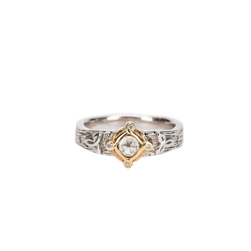 J74028 3 PIECE Handmade 10K Gold Trinity Knot Diamond Ring Single View Gaelsong