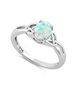 Glimmering Opal Trinity Knot Ring