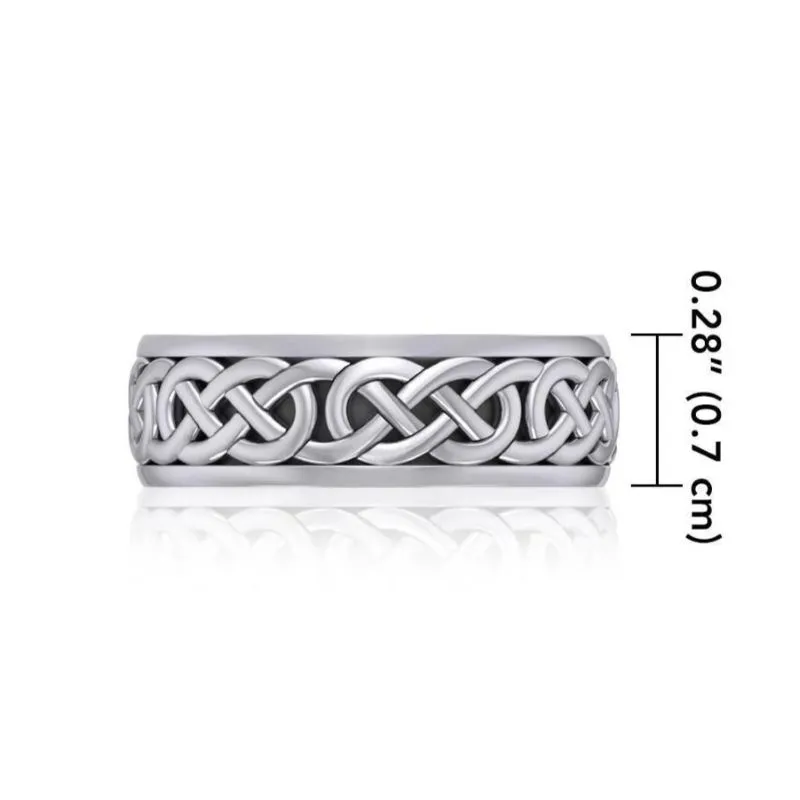 J76300 Sterling Silver Celtic Spinner Ring Measurement Gaelsong