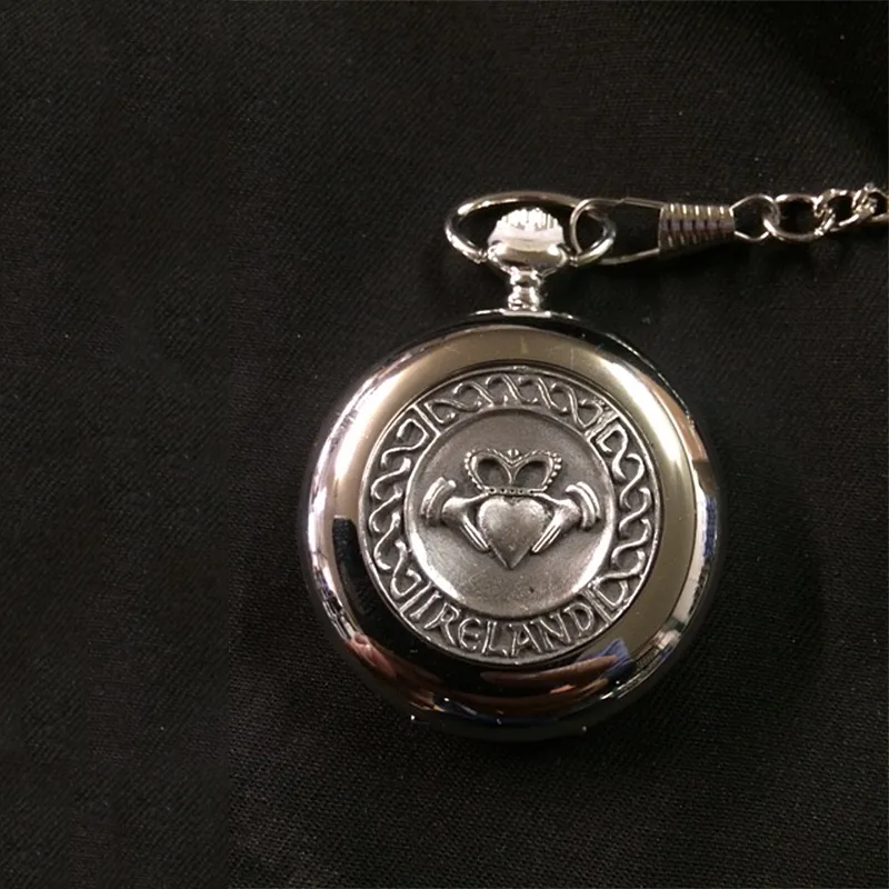 J80651 Irish Celtic Claddagh Pocket Watch Studio Gaelsong