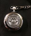 Irish Celtic Claddagh Pocket Watch on Black Background Gaelsong