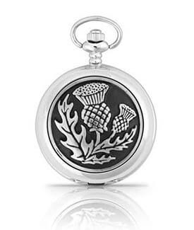 Celtic Scottish Thistle Mechanical Pocket Watch
