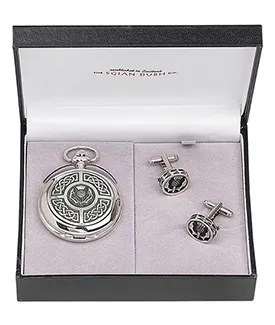 Men's Gift Set - Thistle Pocket Watch and Cufflinks