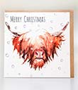 Highland Cow Christmas Card 