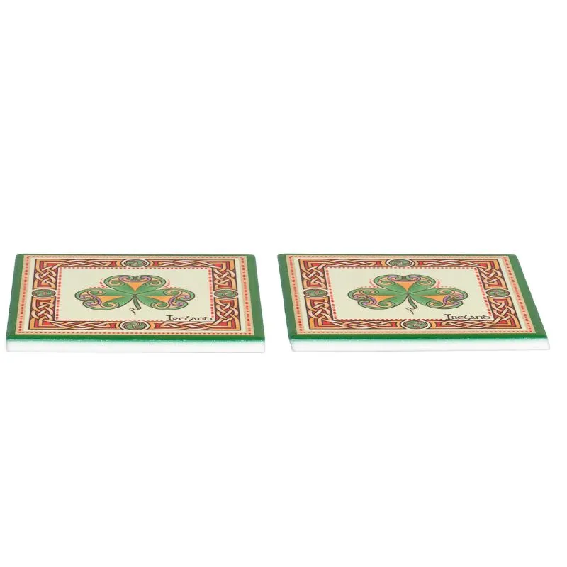 WD68667 Irish Designed Ceramic Coasters Shamrock Gaelsong