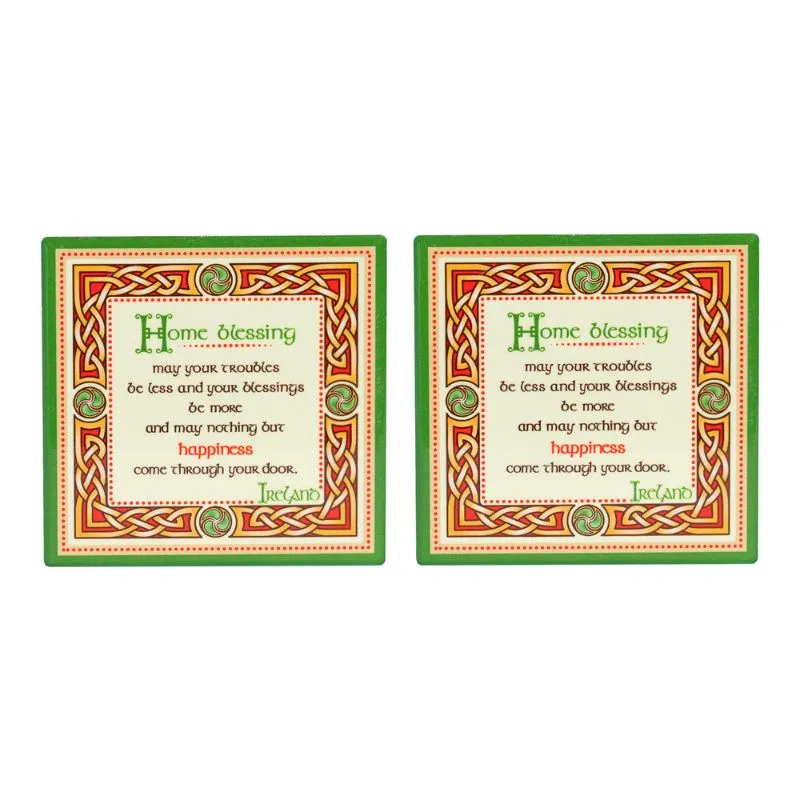 WD68667 Irish Designed Ceramic Coasters Home Blessing Gaelsong