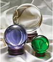 Crystal Balls of 6, 8 and 10 cm of Clear, Green and Lavender Colors Gaelsong