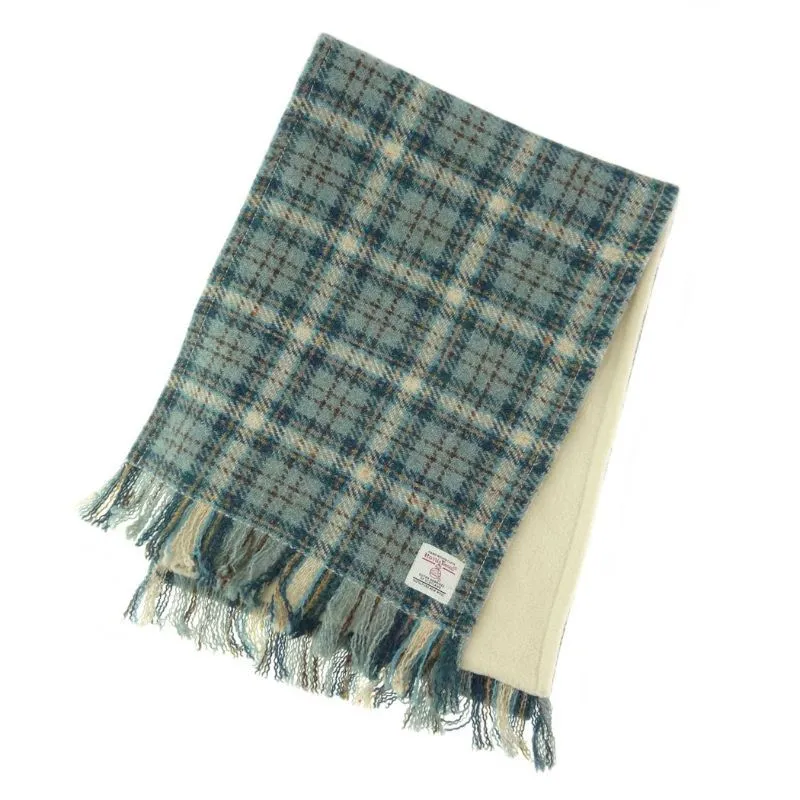 B30236 Handmade Harris Tweed Tartan Scarf Ducke Cream Gaelsong