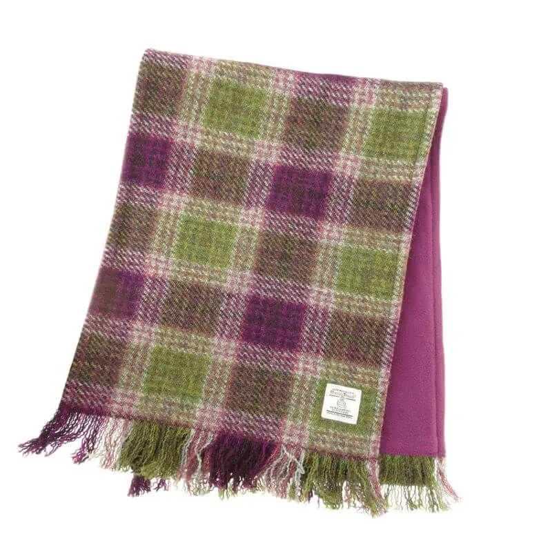 B30236 Handmade Harris Tweed Tartan Scarf Heather Check Gaelsong