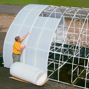 Solexx Greenhouse Covering is easy to attach to a greenhouse frame.