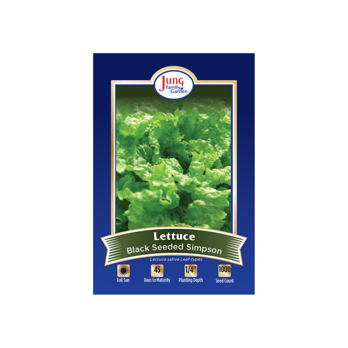 BlackSeeded Simpson Lettuce, New Items Jung Seed Company