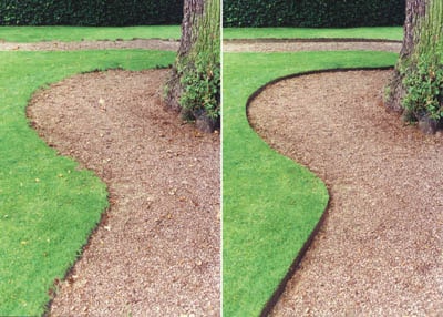 Steel Grass Lawn & Path Edge Set of 2 x Metal Garden Border Edging Bird & Leaf 